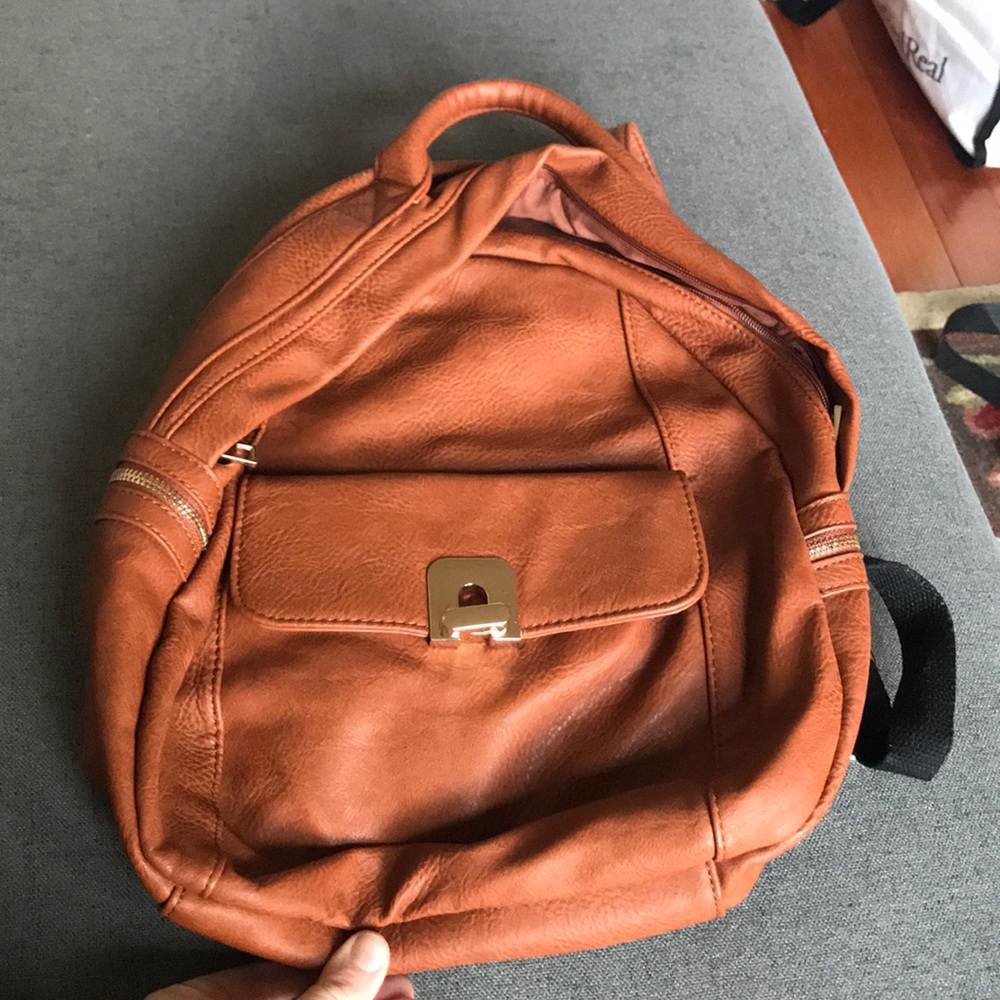 Faux leather Nordstrom brown backpack